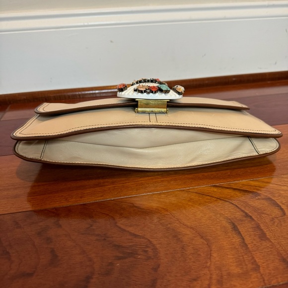 Marc Jacobs RARE Beige Leather Crystal Embellished Clutch - Picture 4 of 15